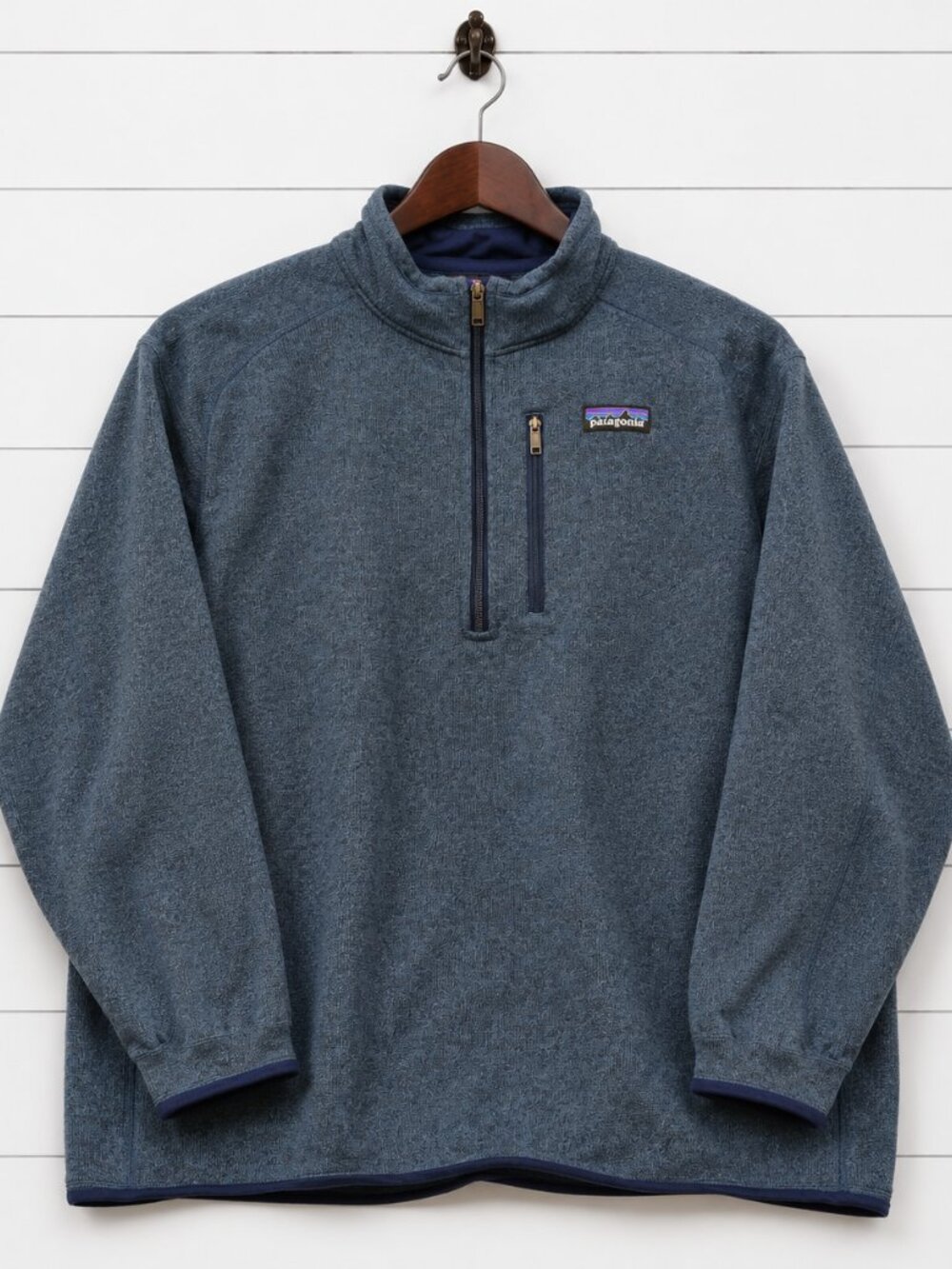 Patagonia Better Sweater 1/4 Zip Pullover Men’s XL Blue Fleece Chest Pocket